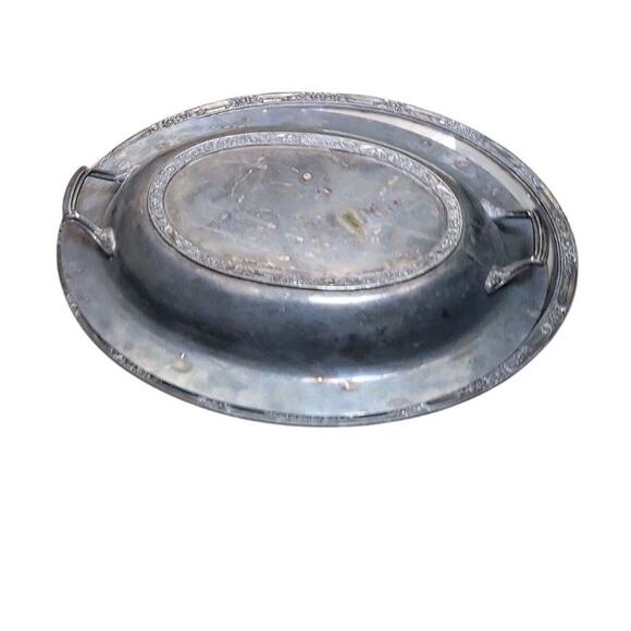 Silver Plate Serving Dish with Lid 12" Long x 9" Wide - Needs Polishing. D - Picture 1 of 5